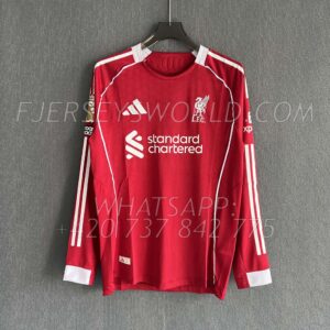 Liverpool Home 25-26 PLAYER Version Long Sleeves