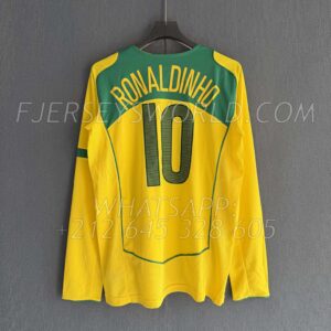 Brazil Home 2004 RETRO Long Sleeves