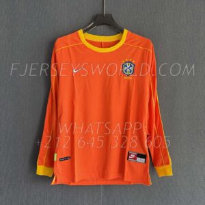 Brazil Orange Goalkeeper 1998 Long Sleeves RETRO